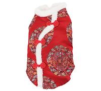 Cat Clothes, Chinese Dog Outfit Dog Tang Suit Festival Holiday Costume Winter Coat Pet Clothes Vest Chinese New Year for Small and Cats Puppies Teddy Bichon (L)