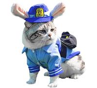 Cat Clothes for E - Rabbit Policeman Design Kitten Outfits Breathable Cat Costume for Parents Animal Lovers Birthday Halloween Christmas Costume Party Social Meeting
