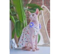Cat clothes Sweet suspender Skirt Cotton Floral Summer Dress for Sphinx Cat Sleeveless puff Skirt For Kittens Dogs Pet Supplies