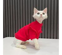 Cat Clothing Ruffle Sleeves Cotton Clothes for Sphynx Winter Warm Sweet Sweater for Kittens Thick Coat for Devon Rex