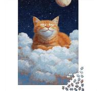 Cat Cloud Moon Jigsaw Puzzle, 1000 Pcs For Adults | 70x50cm Puzzle Fans, Birthday Gift, Cardboard, Mood Calming, Tight Puzzle Fit