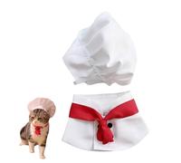 Cat Coat, Cook Cat Costume Pet Chef Hat Costume Set Cute Stylish Size Adjustable Washable Pet Clothes with Cook Hat Kitten Cosplay Clothing Puppy Chef Shirt for Cat Dog(L)