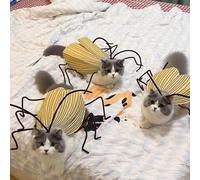 Cat Cockroach Clothing Fancy Kit,Cosplay Halloween Party Decoration For Kitty And Small Dog,Funny Cat Costume Accessories, Roach Wings And Antenna, Cockroach Kitten Pet Cape Craft Set (3PC)