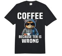 Cat Coffee Drinking Tea Coffee Drinker Funny Cats Comfort Colors Adult Heavyweight T-Shirt