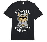 Cat Coffee Drinking Tea Coffee Drinker Funny Cats Comfort Colors Adult Heavyweight T-Shirt
