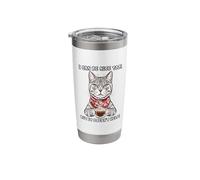 Cat Coffee Grumpy Mood Office Humor Funny Stainless Steel Insulated Tumbler