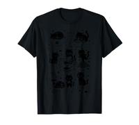 Cat Coffee Lover Funny Black Cafe Book Donut Kitten Cozy T-Shirt