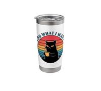Cat Coffee Moody Kitty Morning Cafe Mom Stainless Steel Insulated Tumbler