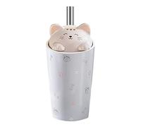 Cat Coffee Mug with Lids,Ceramic Travel Mug with 3D Kitty Lid,Reusable Tall Cup for Tea, Milk,Bubble Tea,Coffee for Camping, Travel & Office Christmas Mug Gift 480ML (Purple)