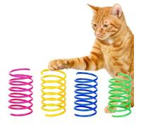 Cat Coil Spring Toys, Plastic Spring Cat Toy for Indoor Cats to Encourage Active Play, Slinky Kitten Toys to Kill Time and Keep Fit, Colorful, 12Pack