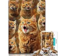 Cat Collage 1000 Piece Jigsaw Puzzles for Teenagers,Family Game Stress Reliever Difficult Challenge Artists Collection,Fine Art 50x75cm