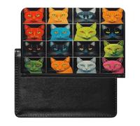 Cat Collage Pictures Passport Holder Passport Wallet Document Organizer Protector PU Leather Card Slot Travel Accessories