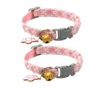 Cat Collar - 2x Safety Collar with Breakaway Cat Collar, Anti-Lost Collar with Bell Buckle, Comfortable and Adjustable Accessories for Walks