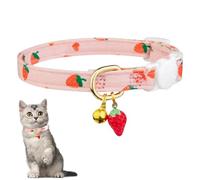 Cat Collar,Adjustable Length Cute Kitten Collar Heart/Strawberry Pattern with Snap Buckle for Cat Kitten Dog Walk Party Wedding Decoration