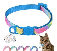 Cat Collar Breakaway with QR Code Name Tag, Glitter Kitten Collars with Bell, Cat Tags Personalized, Ultra-Durable, Comfortable, Quick Release, Fits Most Girl Boy Cats and Puppies (8"-13.5")