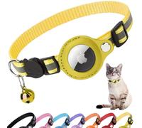 Cat Collar, Cat Accessories Compatible with Apple airtag, Cat Collars quick release for Kitten and Small Dogs, GPS airtag Not Included ! (yellow)