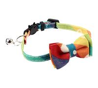Cat Collar Cat Collar Breakaway with Cute Bow Tie and Bell for and Some Puppies Adjustable Rainbow Cat Bell Collar