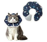 Cat Collar, Cat Collar for Cats, Lick Protection, Cat Collar, Cool Rocket Motifs, Cat Collar, Adjustable with for Small and Cats (Size S)