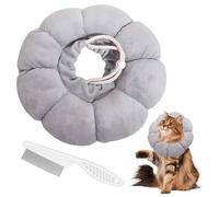Cat Collar Cone Cone Collar Soft Gray Cat Cone S Size Cat Donut Collar Cat Recovery Collars & Cones Suitable for Cats Dogs Rabbits Medical Rehabilitation Wound Healing(With A Small White Comb*1)