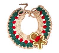 Cat Collar - Detachable Kitten Collar | Kitten Collar | Christmas Cat Collars | Handmade Crochet Wool Bib with Kitten | Adjustable Weaves Christmas Scarf