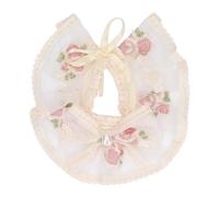 Cat Collar Floral Embroidery Lace Bibs Adjustable Kitten Scarf Cat Cute Decor Ornament Breathable Comfortable Stylish Accessory for Small Medium Cats Polyester Lace 20 30cm (M)