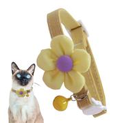 Cat Collar Flower Dog Necklace - Adjustable Flower Collar with Bell Cosy Design Daily Cat Jewellery for Pets