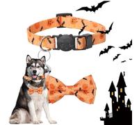Cat Collar for Halloween | Spooky Pumpkin Spider BowTie Collars for Pets - Dogs Apparel Accessories for Photography, Wedding, Home, Walking, Traveling Fowybe
