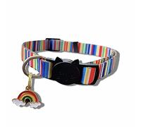 Cat collar in rainbow colours with beautiful charm breakaway design & Matching Earrings LGBTQ+ (Breakaway collar and charm only)