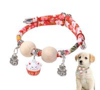 Cat Collar, Kitten Collar with Cedar Wood Bead, Adjustable Soft Collar, All-Day, Medium, Large Breeds, Walks, Training