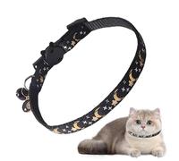 Cat Collar Moon and Stars,Cat Safe Collar with Star and Moon Design | Cat Collar Comfortable, Adjustable, Nylon, with Bell for Small and Medium Cats, Dog