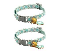 Cat Collar, Puppy Necklace Breakaway, 2 Pieces Comfortable Adjustable Pet Supplies with Safety Buckle and Bell for Walking Travelling Training, 13.78 inches