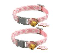 Cat Collar, Puppy Necklace Breakaway, 2 Pieces Comfortable Adjustable Pet Supplies with Safety Buckle and Bell for Walking Travelling Training, 13.78 inches