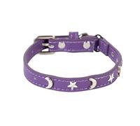 Cat Collar Suitable For Boys And Girls Cats With And Elastic Band Star And Moon Adjustable Buckle Collar Suitable For Small Cats Large Cats Size 8 12 Inches (Purple, 27.5cm)