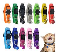 Cat Collar with Bell, 12 PCS Cat Collars Pack with Bell Safety Quick Release Buckle Breakaway Safe Kitten Collar Kitten Collar for Small Dogs Cats, Adjustable 20-33cm