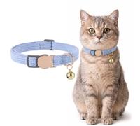 Cat Collar with Bell, Adjustable Durable Soft Corduroy Breakaway Cat Collar | Safety Buckle Kitten Collar, Adjustable 8.66-14in, Fit Most Cats And Kittens (Blue)