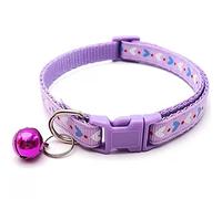 Cat Collar With Bell,Kitty Kitten Necklace For Cats Small Dogs Nylon Pet Collar With Heart Pattern Quick Release Buckle1 Pack Purple