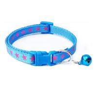 Cat Collar With Bells, Kitten Necklace For Puppy Dog Kitty Collar With Star Pattern Fast Release Buckle Adjustable Length 1 Pack BlueDurability