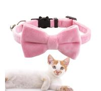 Cat Collar with Bow | Adjustable Dog Cat Collar with Removable Bell - Indoor Pet Headwear Supplies for Wedding Home Walking Travel, Pink