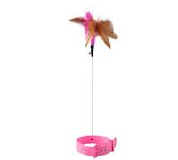 Cat Collar with Feathers Toy - Kitten Play Rod Against Boredom Cat Teaser Collar for Exercise Training Indoor Outdoor in the Garden Park Home Everyday