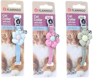 Cat Collar with flower Maya Multiple colours 20-35cm 12mm