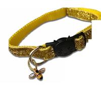 Cat Collar with Honey Bee Charm & Matching Ladies Earrings with Gold Plated 925 Silver hooks (Standard collar and charm only)