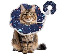 Cat Collar with Starry Sky Pattern, Soft and Adjustable, Post-operative Protective Collar, Size M