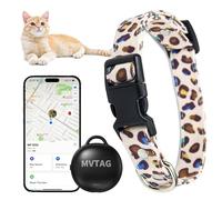 Cat Collar with Tracker GPS- Unlimited Range/Tracking Device/Lost Mode for Cats Adjustable Size Smart Collar Set - Compatible with Apple Find My (iOS only)