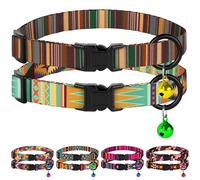 Cat Collars 2 Pack - Soft Cute Breakaway Collar with Bell, Adjustable Safety Kitten Collars for Girl & Boy Cats - Comfortable Stylish Patterned Print Lightweight (Serape + Native)