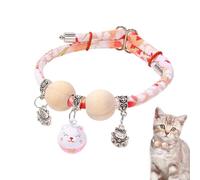 Cat Collars - Collar for Cats with Cedar Wood Beads, Adjustable with Buckle Sizes Small Medium Large for Training Home Garden Walking Travel