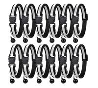 Cat Collars with Bell Quick Release, 12 Pcs Reflective Kitten Collars Personalised | Breakaway Adjustable Soft Cat Calming Collar | For Night Visibility Indoor & Outdoor Use (19-32cm)
