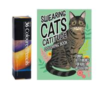 Cat Coloring Book for Kids - Cute Multifunctional Cat Coloring Book,Crafts Supplies Set Relaxing Activity for Women Teens Girl Enthusiasts Friends Gathering