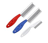 Cat Comb,Dog Comb,Dog Comb,Cat Comb,Medium Long Hair Cat Comb,3pcs (Red2+Blu2+White)