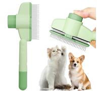 Cat Comb Dog Comb Pet Hair Removal Tool Flea Comb for Cats and Dog Lice Comb Cat Brush with Release Button Self-Cleaning with Long & Short Stainless Steel Metal Teeth for Shedding
