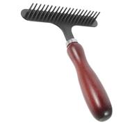 Cat Comb Double Sided Portable Rake Brush with Wooden Handle | Pet Slicker Brush for Long or Short Hair Indoor Puppy Kitten Rabbit Animals Daily Trimming